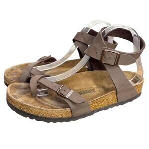 Birkenstock Women EU 39 US 8-8.5 Yara Sandals Boho Summer Birko-flor Mocha Brown